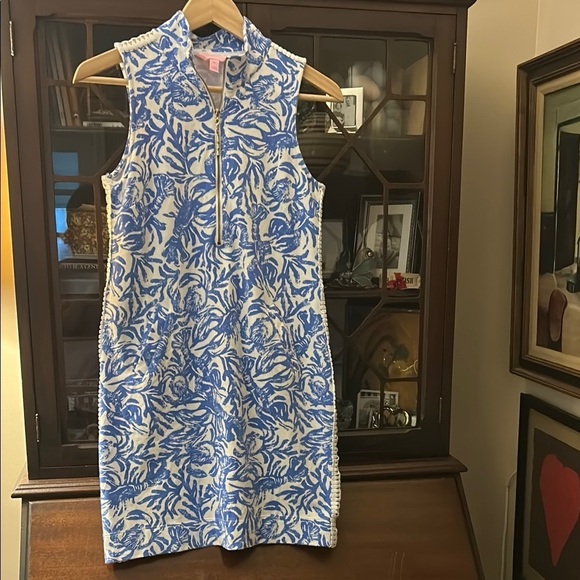 Lilly Pulitzer Dresses & Skirts - Lilly Pulitzer Classic Blue and White Lobster Skipper Dress Women's Size XS